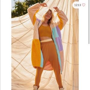 Free People Tundra Jacket Sherpa Colorblock